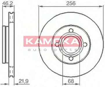 Fotografia produktu KAMOKA 103386/KAM tarcza hamulcowa przednia went. Audi 80 B3 86-91, 100 C3 82-90