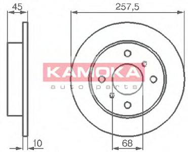 Fotografia produktu KAMOKA 103534/KAM tarcza hamulcowa tylna Nissan Almera II (N16) 00-, Primera (P10/P11) 90-02