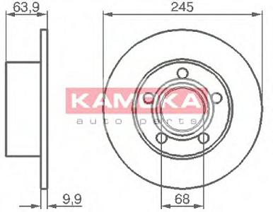 Fotografia produktu KAMOKA 103642/KAM tarcza hamulcowa VW Passat B5/Audi A6/100/