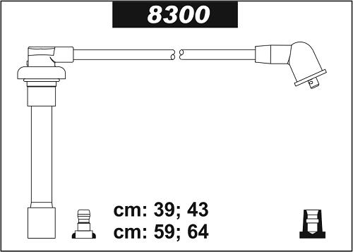 Fotografia produktu SENTECH 8300 kable zapłonowe Honda Civic 1.5-1.6 91- (Platinium wire wound)