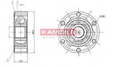 Fotografia produktu KAMOKA 9024/KAM przegub napędowy wewnętrzny 25/100mm Ford Scorpio I/II 85-98