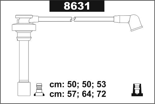 Fotografia produktu SENTECH S8308 kable zapłonowe Ford Escort 1.1,1.3 80-88