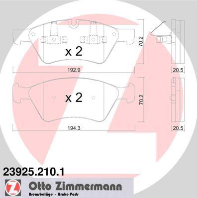 Fotografia produktu ZIMMERMANN 23925.210.1 klocki hamulcowe Mercedes W164 ML-Klasa 05-