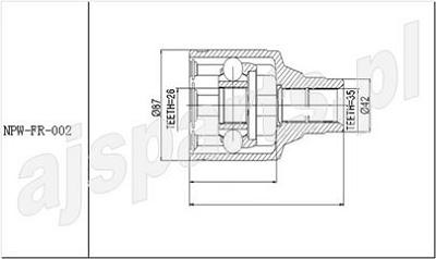 Fotografia produktu AJS NPW-FR-002 przegub zewnętrzny Ford Mondeo MK3 2.0 ATM -07, 3.0 MTM -07 L/P