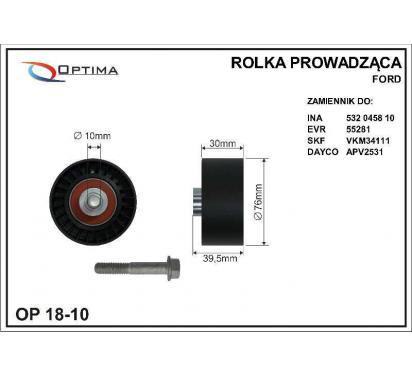 Fotografia produktu OPTIMA OP18-10 rolka micro prowadząca gładka Ford 76x10x30