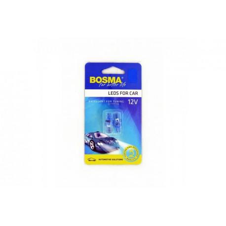 Fotografia produktu BOSMA 2427-BOSMA żarówka 12V W5W 1xLED T10 blue niebiesk 2pcs