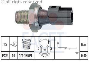 Fotografia produktu FACET 7.0145 czujnik ciśnienia oleju Ford Focus 98-00 1pin, 1/4 x 18 NPT, 0,4 bar