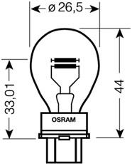 Fotografia produktu OSRAM OSR3157 żarówka samochodowa P27/7W 12V 27/7W W2,5x16q
