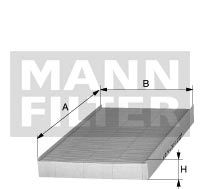 Fotografia produktu MANN-FILTER CUK2245 filt kabiny Xsara III 00-, Partner II 01-, Berlingo węglowy