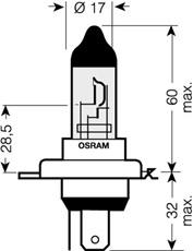 Fotografia produktu OSRAM OSR64193ALS żarówka 12V 60/55W H4 ALS całoroczna żółte światło