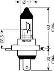 Fotografia produktu OSRAM OSR64193SUP żarówka 12V 60/55W H4 SUP+30%