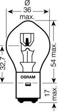 Fotografia produktu OSRAM OSR7327 żarówka 12V S2 35W BA20d