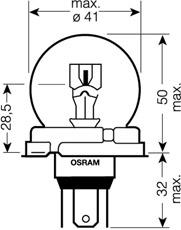 Fotografia produktu OSRAM OSR7951 żarówka 12V H4 60/55W P45t