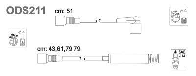 Fotografia produktu JANMOR ODS211-JAN kable zapłonowe Opel Kadett 84-91 1.8-2.0 C18NZ/C20NE/Vectra 88-92 2.0SEH