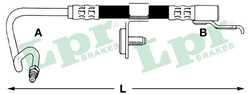 Fotografia produktu LPR 6T46561 przewód hamulcowy tył Ford Escort, Escort, Orion CLX 91-94