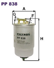 Fotografia produktu FILTRON PP838 filtr paliwa VW 1.6D/TD -87 2-rurki