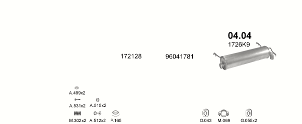 tłumiki Polmostrów CITROEN ZX 1.8 D HATCHBACK 1991/03»1998 1759ccm 60HP 44kW 