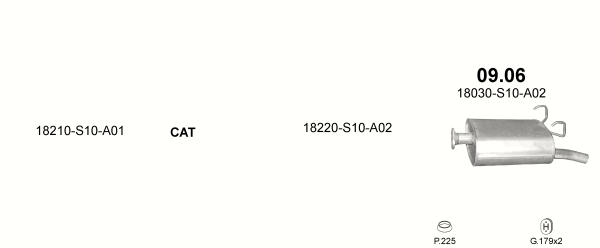 tłumiki Polmostrów HONDA CR-V 2.0 - 1999/04»2001/12 1973ccm 147HP 108kW CAT. 2.0i 16V 4x2 + 4x4